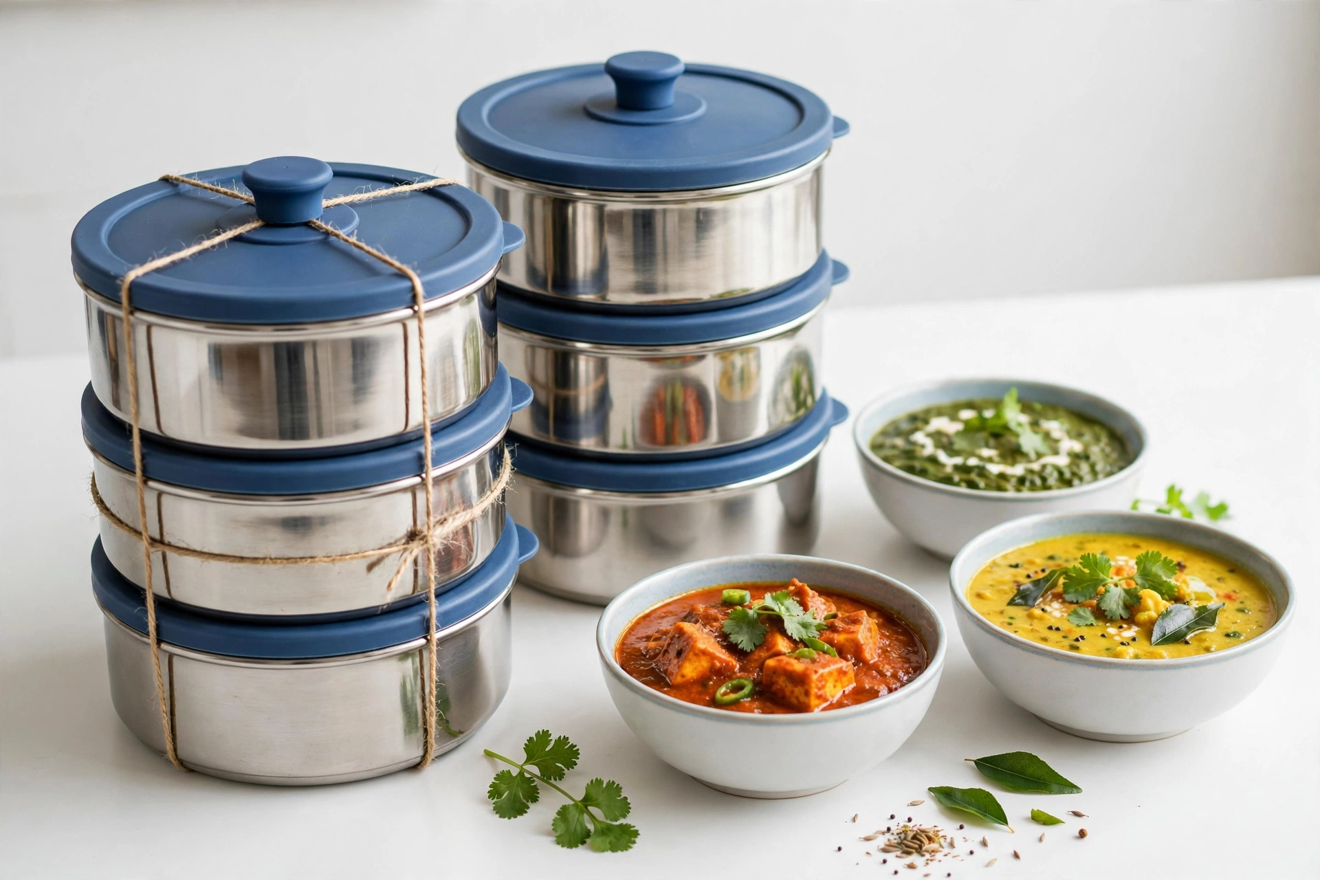 Freshly packed Desi King Tiffin boxes ready for delivery
